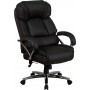 Flash Furniture GO-2222-GG Hercules Series Leather Swivel Office Chair with Padded Leather Chrome Arm in Black