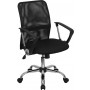 Flash Furniture Mid-Back Black Mesh Computer Chair with Chrome Finished Base GO-6057-GG