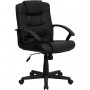 Flash Furniture Mid-Back Black Leather Office Chair GO-937M-BK-LEA-GG