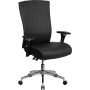 Flash Furniture GO-WY-85H-1-GG Hercules Series 24/7 Multi-Shift Leather Swivel Chair With Seat Slider in Black