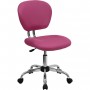 Flash Furniture Mid-Back Pink Mesh Task Chair with Chrome Base H-2376-F-PINK-GG