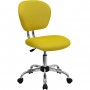 Flash Furniture Mid-Back Yellow Mesh Task Chair with Chrome Base H-2376-F-YEL-GG
