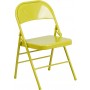 Flash Furniture HF3-CITRON-GG Twisted Citron Folding Chair in Green Yellow