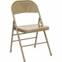 Flash Furniture Hercules Series Triple Braced and Quad Hinged Beige Metal Folding Chair HF3-MC-309AS-BGE-GG