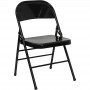 Flash Furniture Hercules Series Triple Braced and Quad Hinged Black Metal Folding Chair HF3-MC-309AS-BK-GG