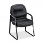 HON Sled Base Guest Chair 23-1/4" x 27-3/4" x 36" Leather Black HON2093SR11T