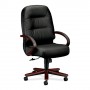 HON Executive High Back Chair 26-1/4" x 29-3/4" x 46-1/2" Mahogany/Black Leather HON2191NSR11