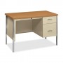 HON Desk Single Pedestal 45-1/4" x 24" x 29-1/2" Medium Oak/Putty HON34002RCL