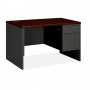 HON Right Pedestal Desk 48" x 30" x 29-1/2" Mahogany/Charcoal HON38251NS