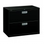 HON 2 Drawer Lateral File with Lock 36" x 19-1/4" x 28-3/8" Black HON682LP