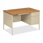 HON Single Pedestal Desk 48" x 30" x 29-1/2" Harvest/Putty HONP3251RCL