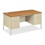 HON Double Pedestal Desk 60" x 30" x 29-1/2" Harvest/Putty HONP3262CL