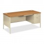 HON Right Pedestal Desk 60" x 30" x 29-1/2" Harvest/Putty HONP3265RCL