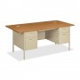 HON Double Pedestal Desk with Overhang 72" x 36" x 29-1/2" Harvest/Putty HONP3276CL
