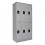 Tennsco Double Tier Locker 3 Wide 36" Width x 18" Depth x 72" Height Medium Gray TNNDTS121836CMG