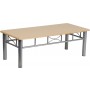 Flash Furniture Natural Laminate Coffee Table with Silver Steel Frame JB-6-COF-NAT-GG