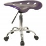 Flash Furniture Vibrant Violet Tractor Seat and Chrome Stool LF-214A-VIOLET-GG
