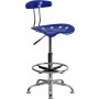 Flash Furniture Vibrant Nautical Blue and Chrome Drafting Stool with Tractor Seat LF-215-NAUTICALBLUE-GG