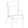 Lazboy LF14RHBWS Gratzi High Back Wall Saver Right Arm Guest Chair with Seat Clean-Out