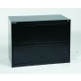 Office Star LF236-B 36" Wide 2 Drawer Lateral File with Core-Removeable Lock and Adjustable Glides in Black