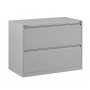 Office Star LF236-G 36" Wide 2 Drawer Lateral File with Core-Removeable Lock and Adjustable Glides in Light Gray