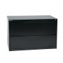 Office Star LF242-B 42" Wide 2 Drawer Lateral File with Core-Removeable Lock and Adjustable Glides in Black