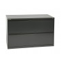Office Star LF242-C 42" Wide 2 Drawer Lateral File with Core-Removeable Lock and Adjustable Glides in Charcoal