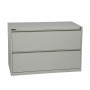 Office Star LF242-G 42" Wide 2 Drawer Lateral File with Core-Removeable Lock and Adjustable Glides in Light Gray