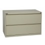 Office Star LF242-P 42" Wide 2 Drawer Lateral File with Core-Removeable Lock and Adjustable Glides in Putty