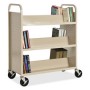Lorell LLR49202 Double Sided Booktruck in Putty