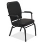 Lorell LLR59600 Fixed Arms Vinyl Oversized Stack Chair in Black