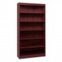 Lorell 7 Shelf Panel Bookcase 36" Width x 12" Depth x 84" Height Mahogany LLR60075