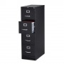 Lorell 4-Drawer Vertical File with Lock 15" x 25" x 52" Black LLR60650