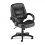 Lorell Managerial Mid-Back Chair 26-1/2" x 28-1/2" x 43' Black/Leather/Finish LLR63287