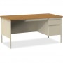 Lorell LLR66904 Single Pedestal Desk in Putty Oak