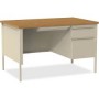 Lorell LLR66908 Single Pedestal Desk in Putty Oak