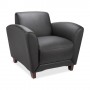 Lorell Bonded Reception Chair 36" x 34-1/2" x 31-1/4" Leather/Black LLR68952