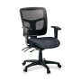 Lorell Managerial Mid-Back Chair Mesh 25-1/4" x 23-1/2" x 40-1/2" Black LLR86201