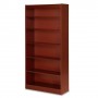 Lorell 6 Shelf Panel Bookcase 36" x 12" x 72" Cherry LLR89054