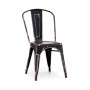Design Lab MN LS-9000-BLKGLD Dreux Stackable Vintage Matte Black Gold Steel Side Chair (Set of 4)