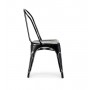 Design Lab MN LS-9000-BLKSLV Dreux Stackable Vintage Matte Black Silver Steel Side Chair (Set of 4)