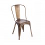 Design Lab MN LS-9000-BRA Dreux Stackable Vintage Brass Steel Side Chair (Set of 4)