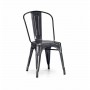 Design Lab MN LS-9000-DGUN Dreux Steel Stackable Dark Gunmetal Side Chair (Set of 4) 