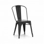 Design Lab MN LS-9000-MTBLK Dreux Stackable Matte Black Steel Side Chair (Set of 4)