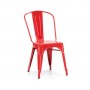 Design Lab MN LS-9000-RED Dreux Stackable Glossy Red Steel Side Chair (Set of 4)