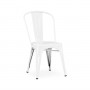 Design Lab MN LS-9000-WHT Dreux Stackable Glossy White Steel Side Chair (Set of 4)
