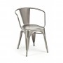 Design Lab MN LS-9001-GUN Dreux Clear Gunmetal Stackable Steel Dining Chair (Set of 4)