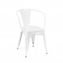 Design Lab MN LS-9001-WHT Dreux Glossy White Stackable Steel Dining Chair (Set of 4)
