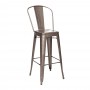 Design Lab MN LS-9100-RMTHB Dreux Rustic Matte Steel High Back Barstool 30 Inches (Set of 4)