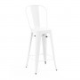 Design Lab MN LS-9100-WHTHB Dreux Glossy White Steel High Back Barstool 30 Inches (Set of 4)